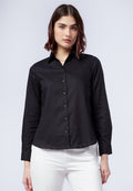 Regular Fit Long Sleeve Blouse Black