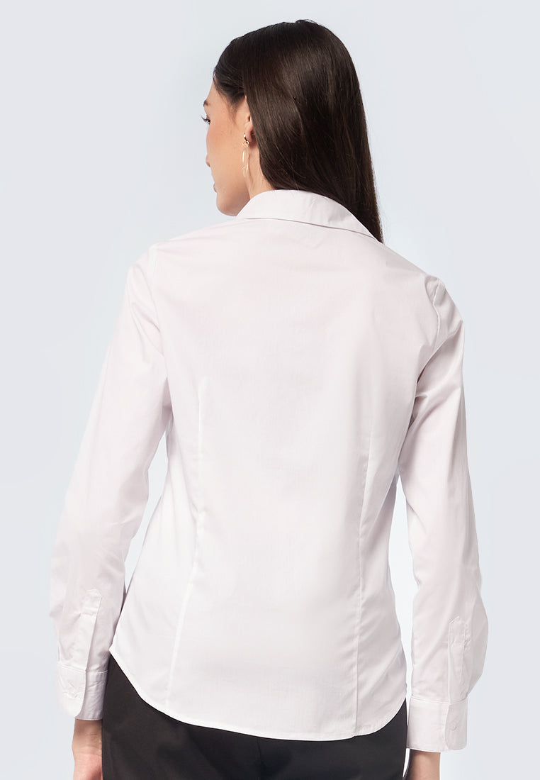 Basic Slim Fit Long Sleeve Shirt White