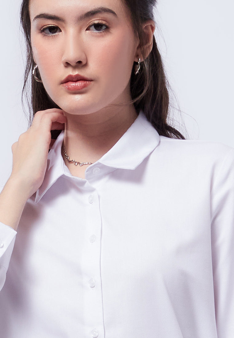 Regular Fit Long Sleeve Blouse Off White