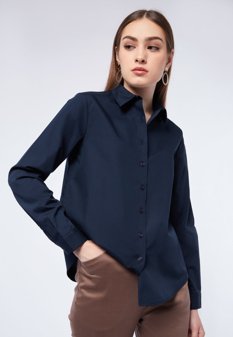 Basic Long Sleeve Shirt Navy