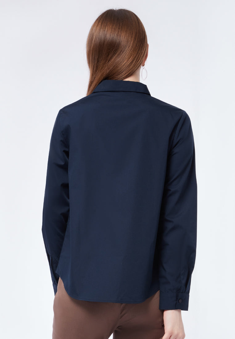Basic Long Sleeve Shirt Navy