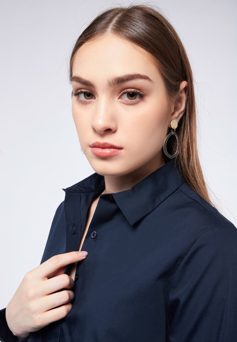 Basic Long Sleeve Shirt Navy