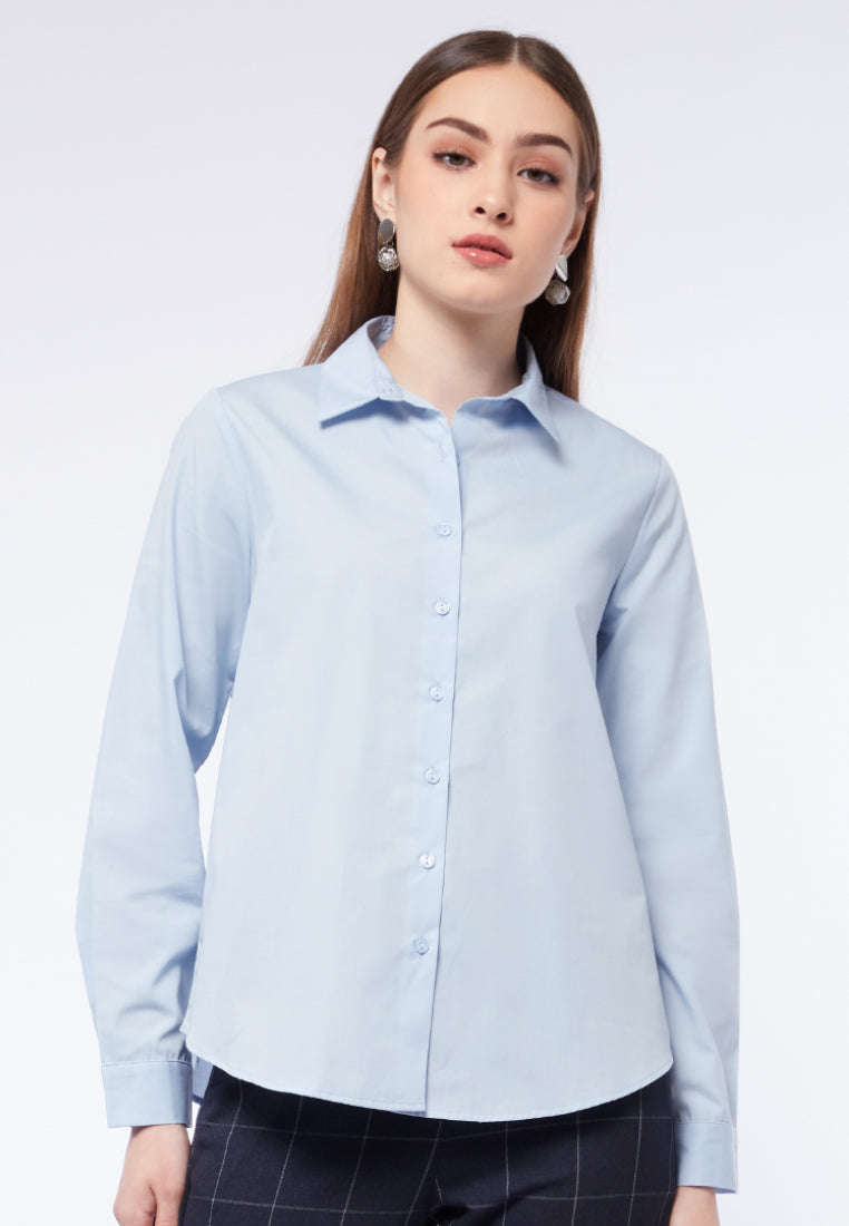 Basic Long Sleeve Shirt Light Blue