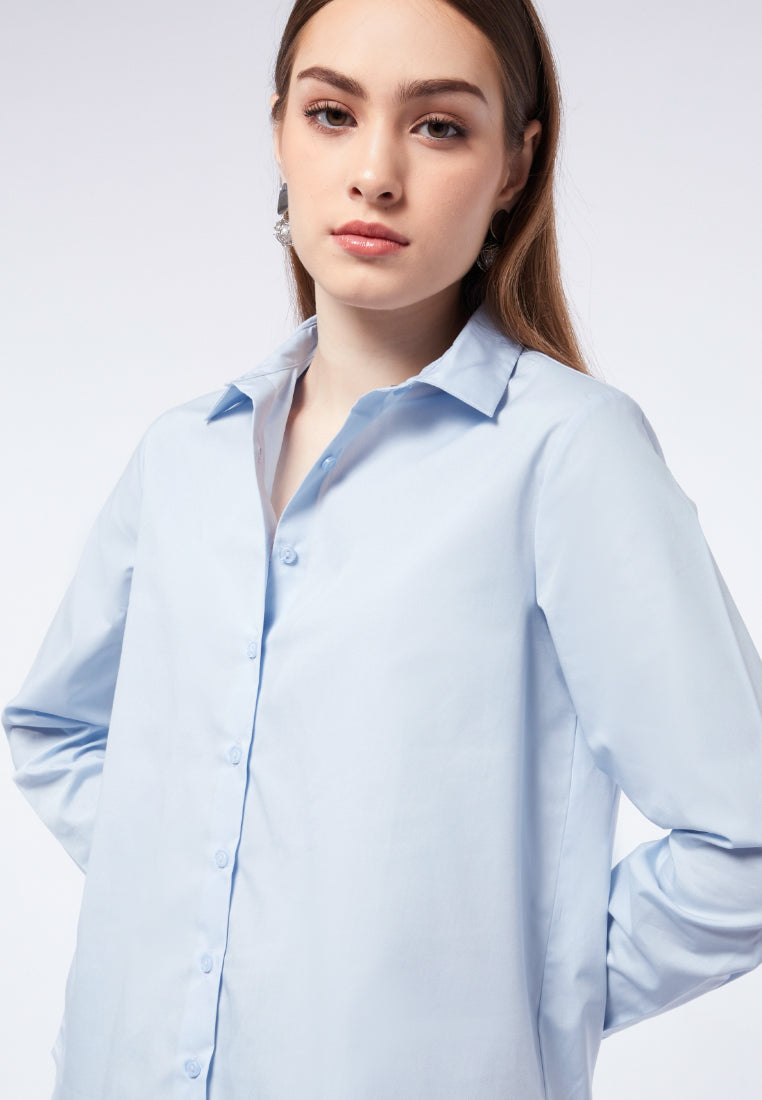 Basic Long Sleeve Shirt Light Blue