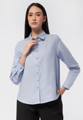 Basic Cotton Long Sleeve Shirt Light Blue