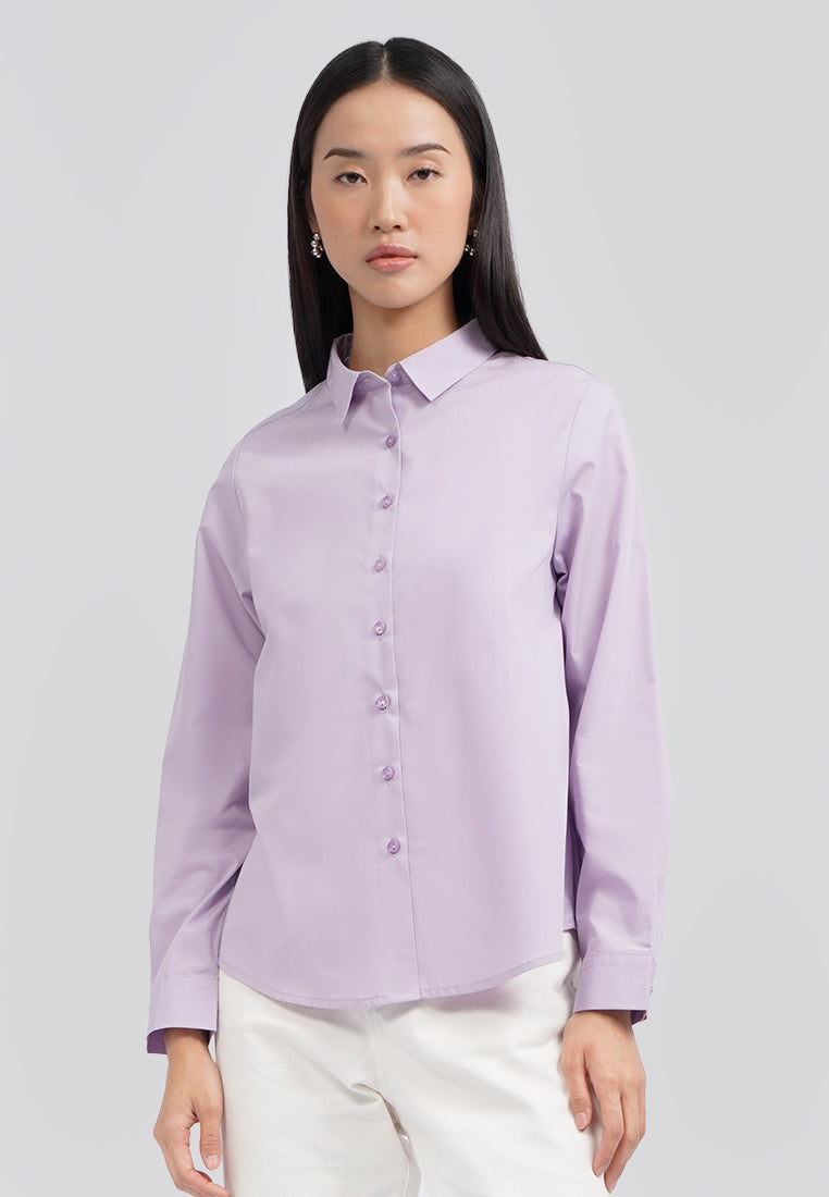 Basic Easy Care Long Sleeve Shirt Lilac