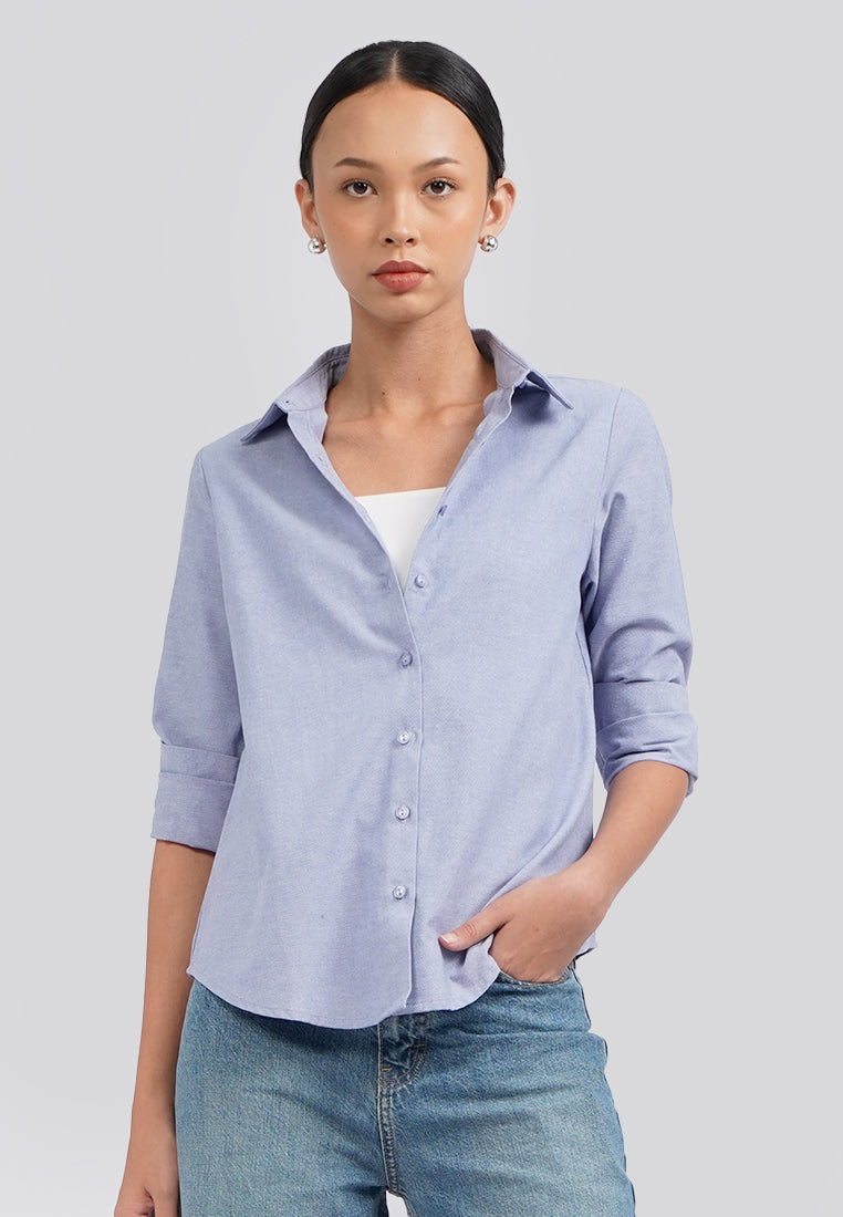 Basic Long Sleeve Blouse Dusk