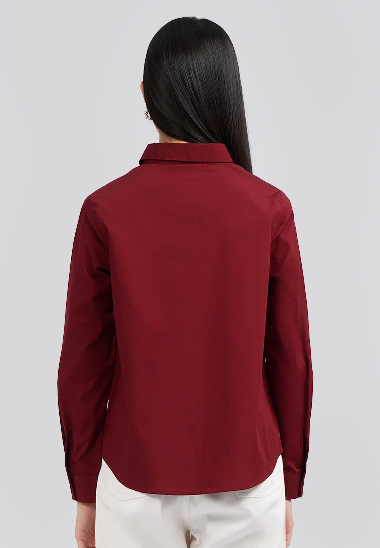 Basic Easy Care Long Sleeve Shirt Berry