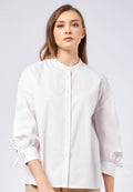 Long Sleeve Blouse with Drawstring