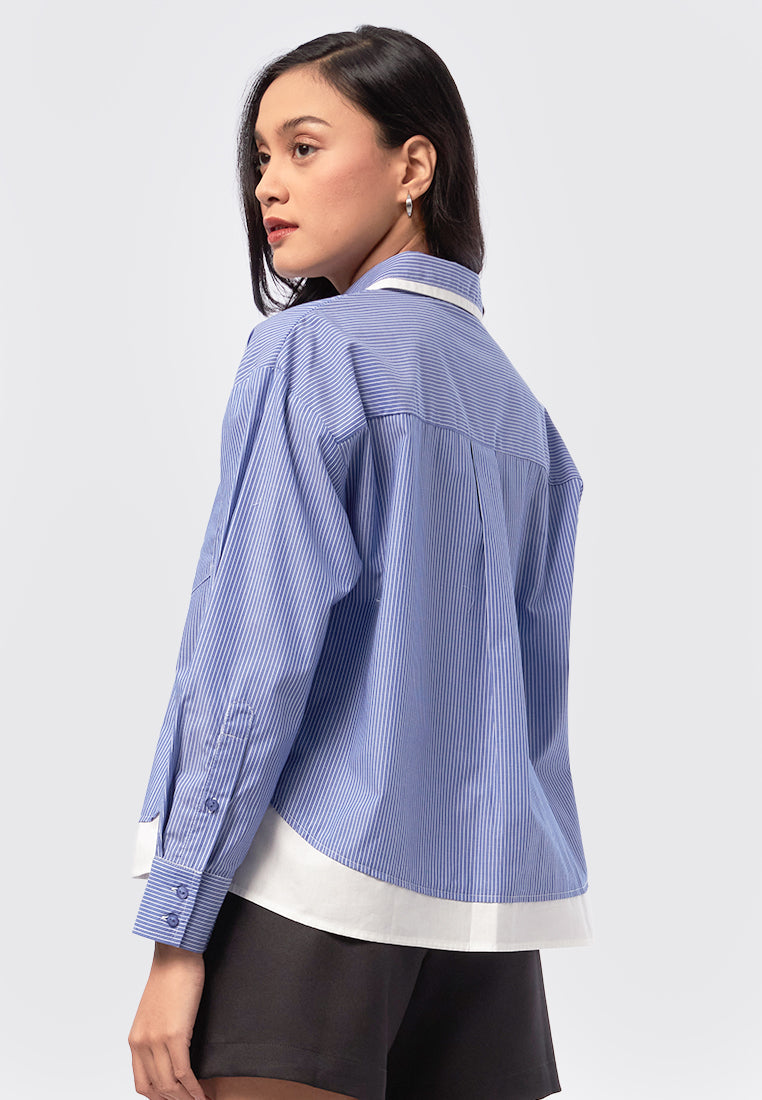 Contrast Stripes Long Sleeve Shirt