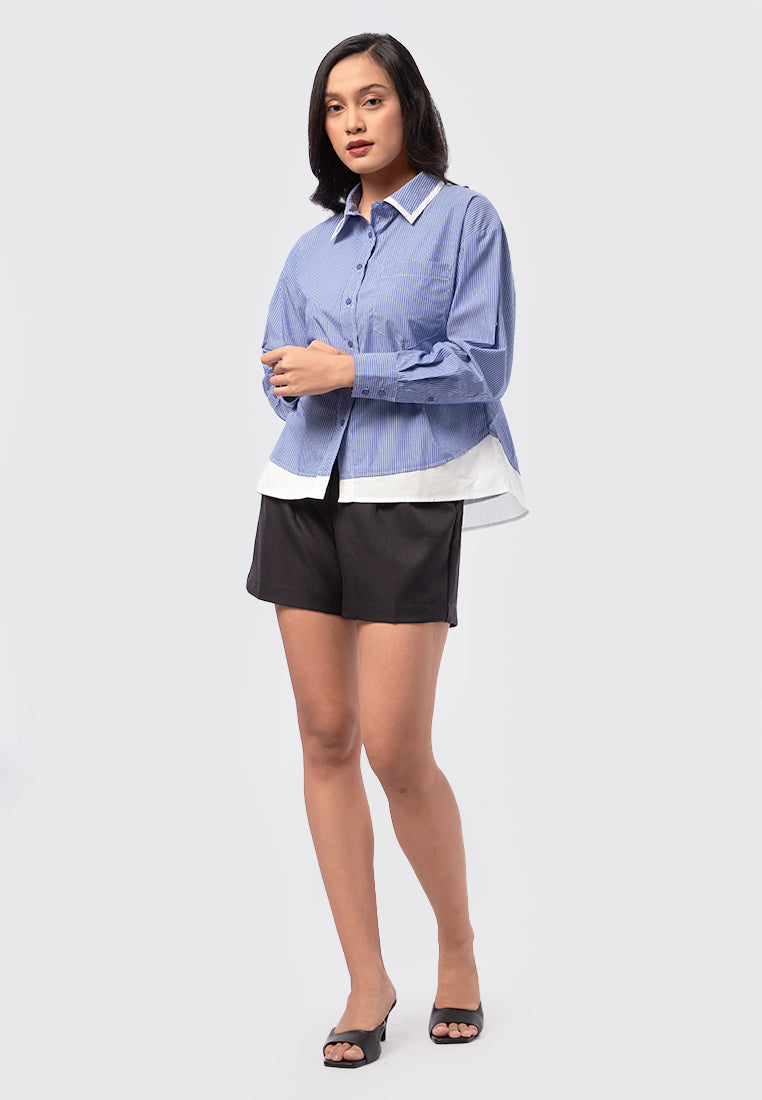Contrast Stripes Long Sleeve Shirt