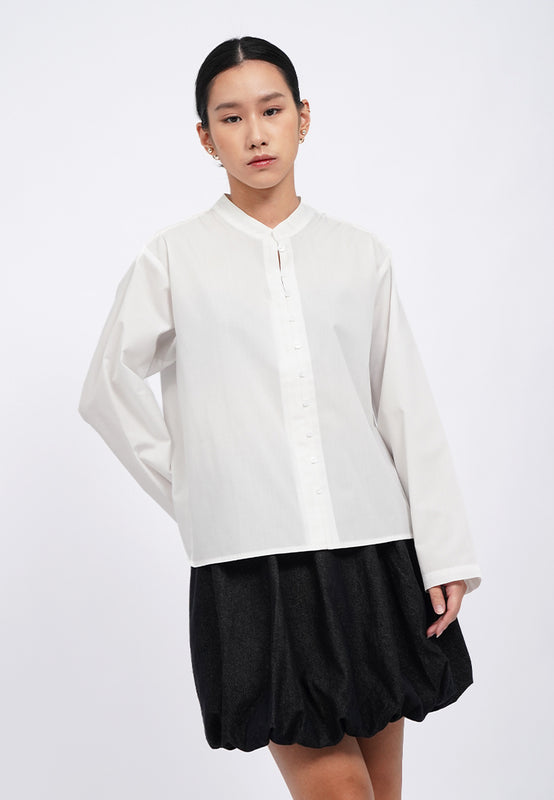 Stand Collar Button Up Shirt