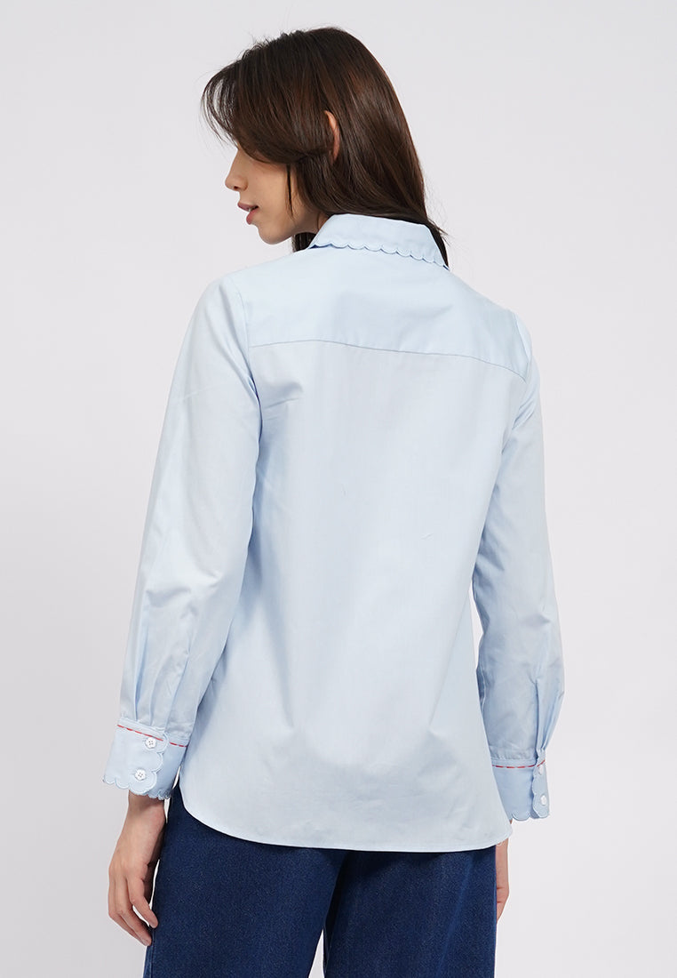 Executive X Sanchia Scallop Long Sleeve Shirt
