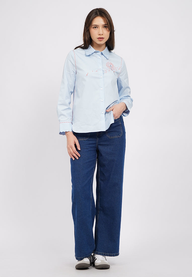 Executive X Sanchia Scallop Long Sleeve Shirt