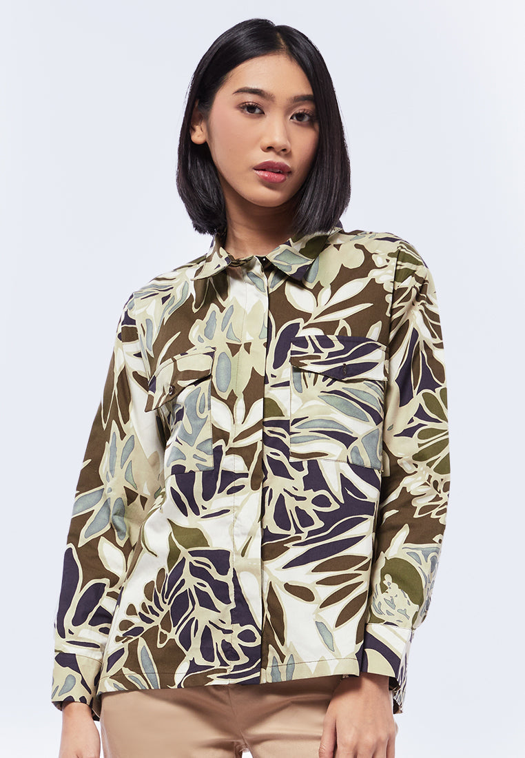 Printed Long Sleeve Blouse
