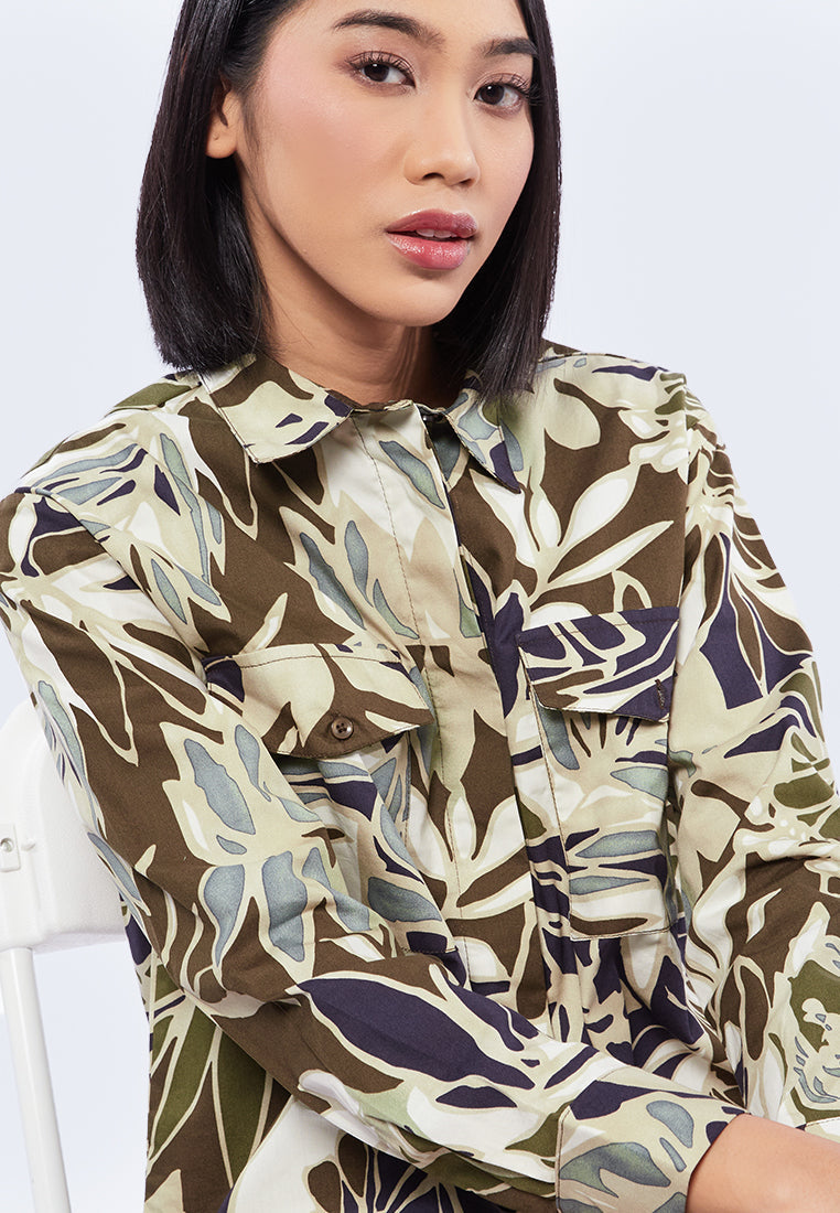 Printed Long Sleeve Blouse