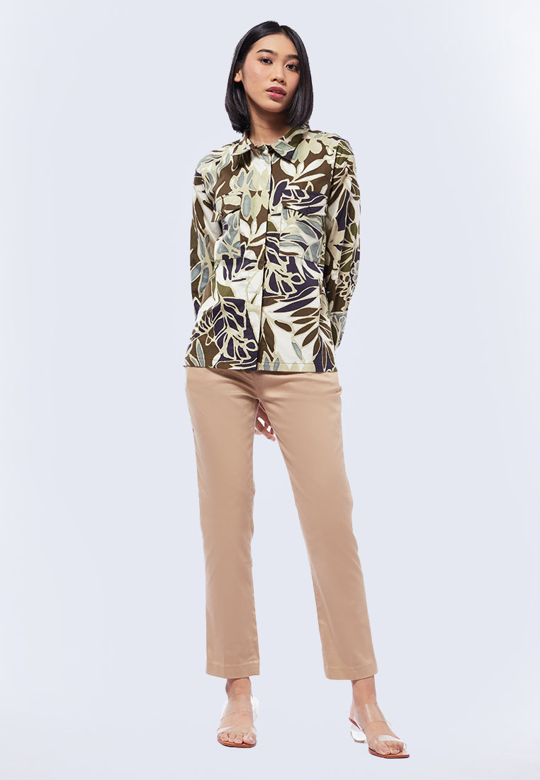 Printed Long Sleeve Blouse