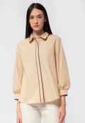 Puffy Long Sleeve Poplin Blouse