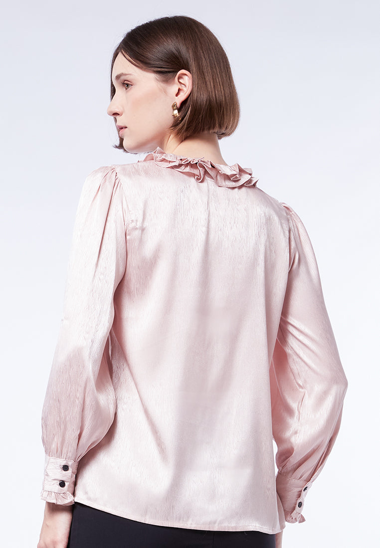 Long Sleeve Blouse with Frills