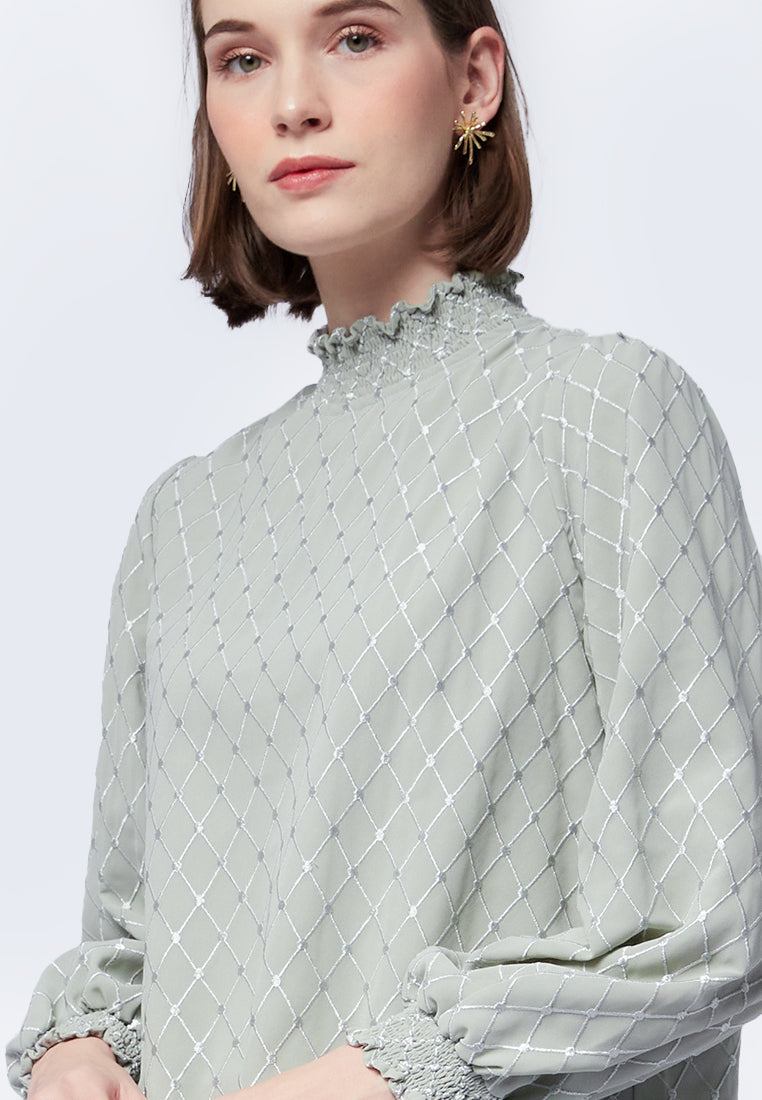 Textured Long Sleeve Blouse