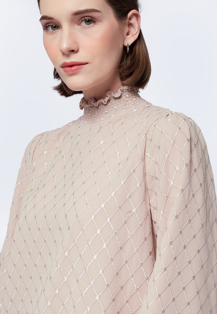 Textured Long Sleeve Blouse