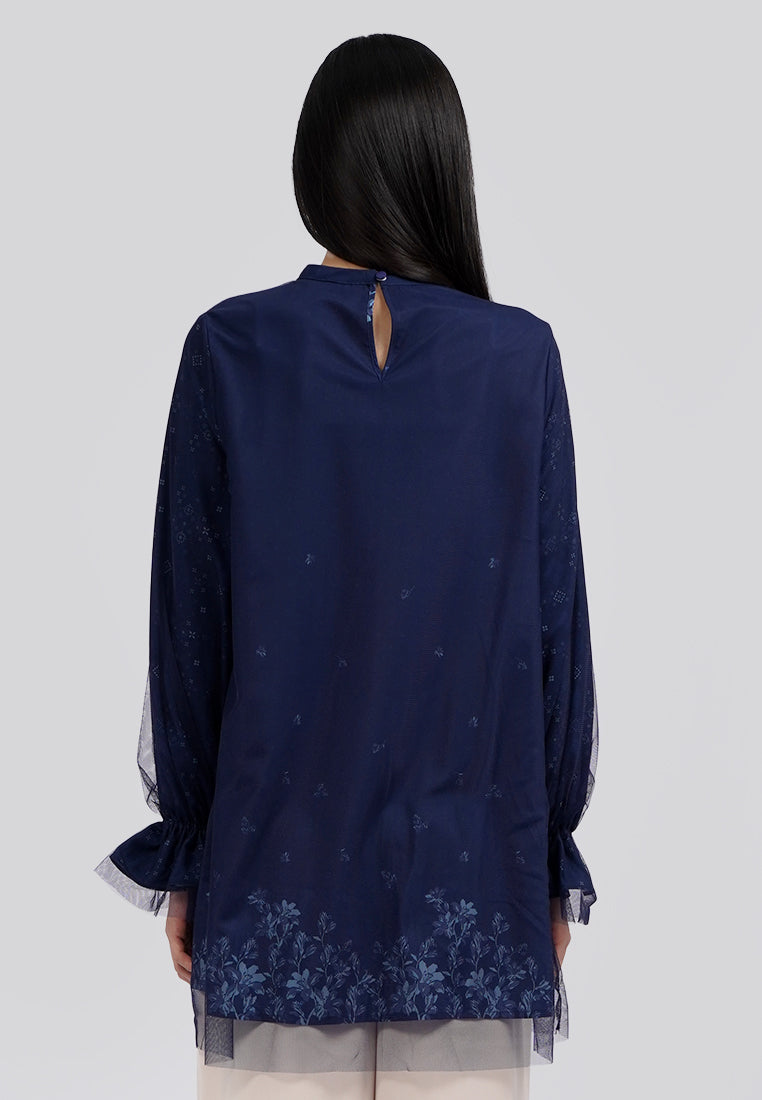 Printed Tunic with Tulle Details