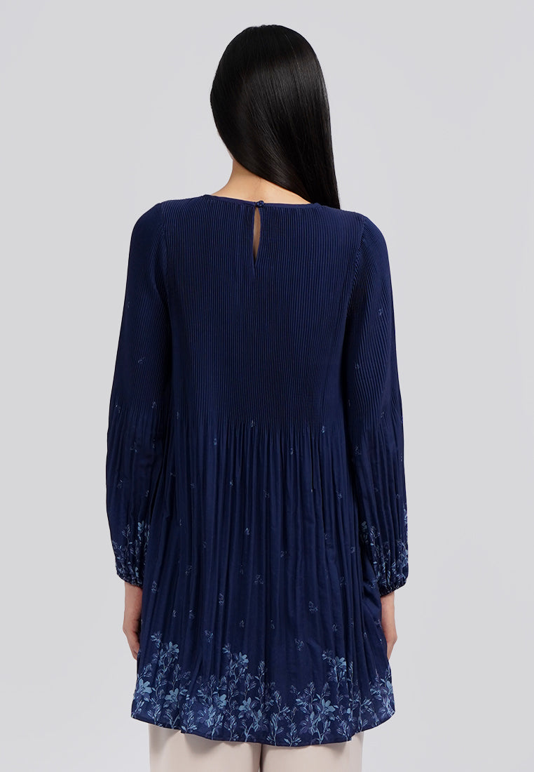 Pleated Round Neck Tunic