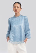 Frill Neck Embroidered Blouse