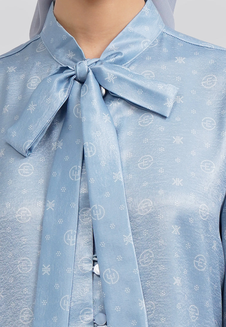 Executive x Khanaan Bow Tie Printed Blouse