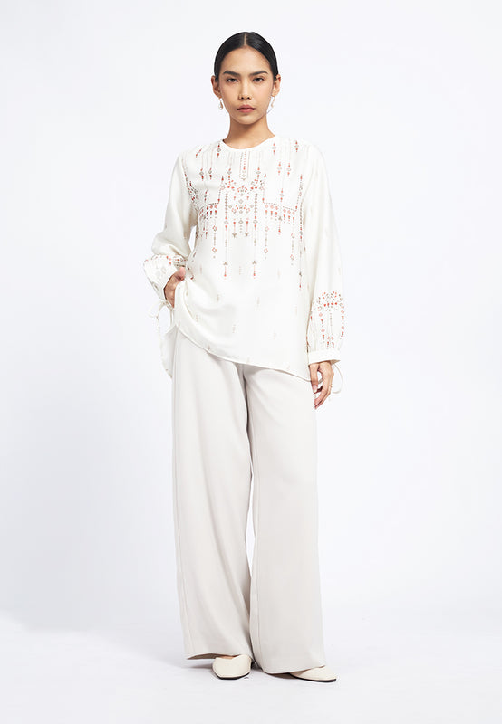 Round Neck Printed Loose Blouse