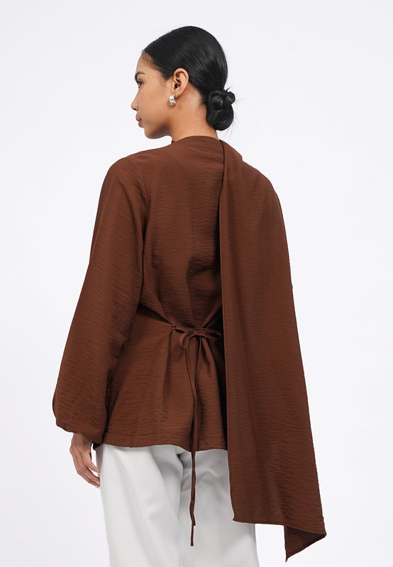 Long Sleeve Drapery Blouse