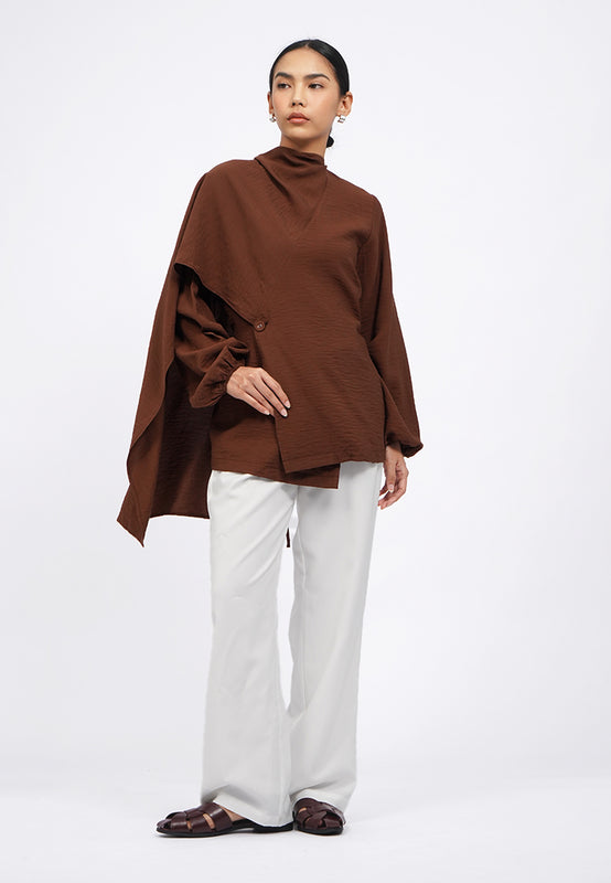 Long Sleeve Drapery Blouse