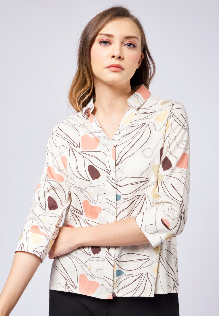 V-neck Printed Blouse