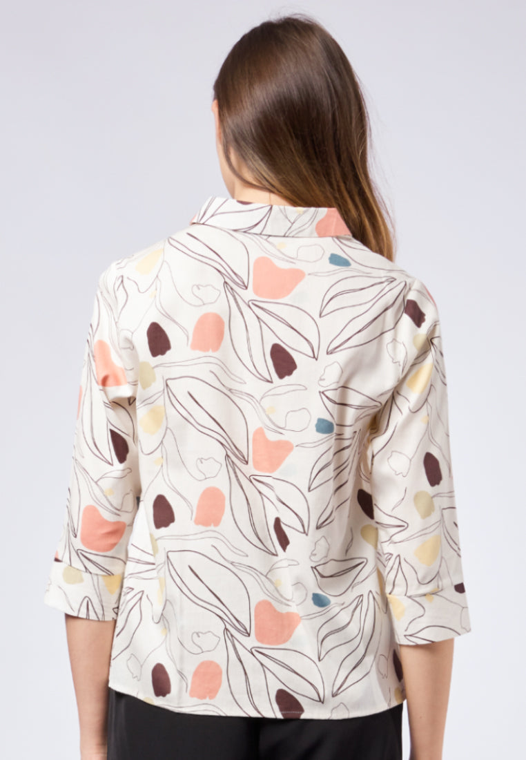 V-neck Printed Blouse