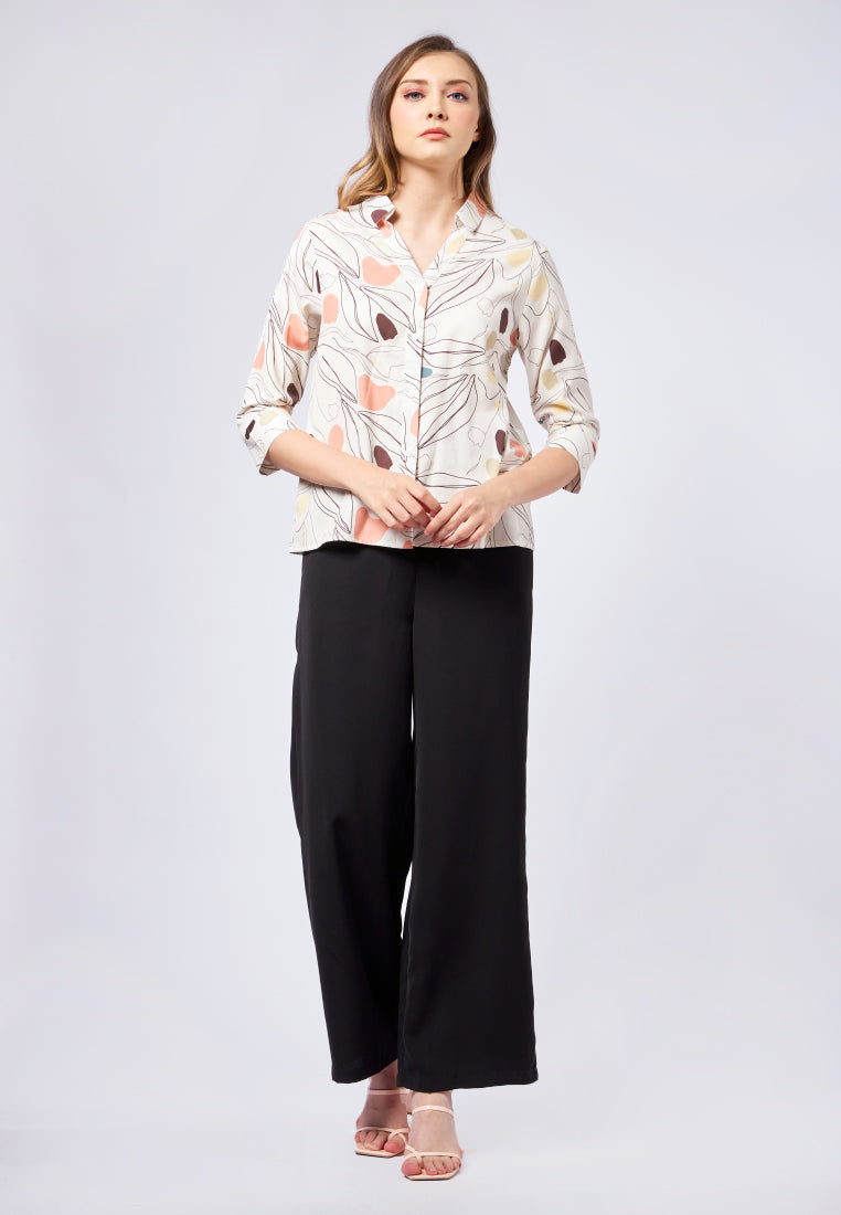 V-neck Printed Blouse