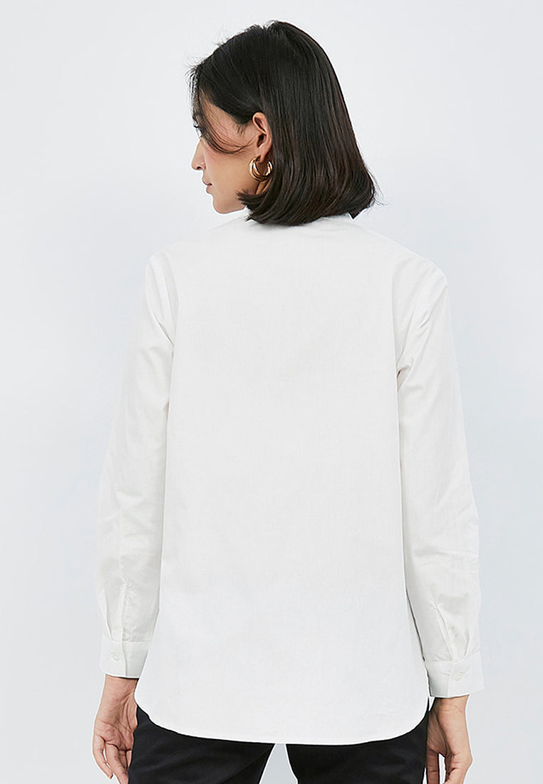 High Neck Long Sleeve Blouse