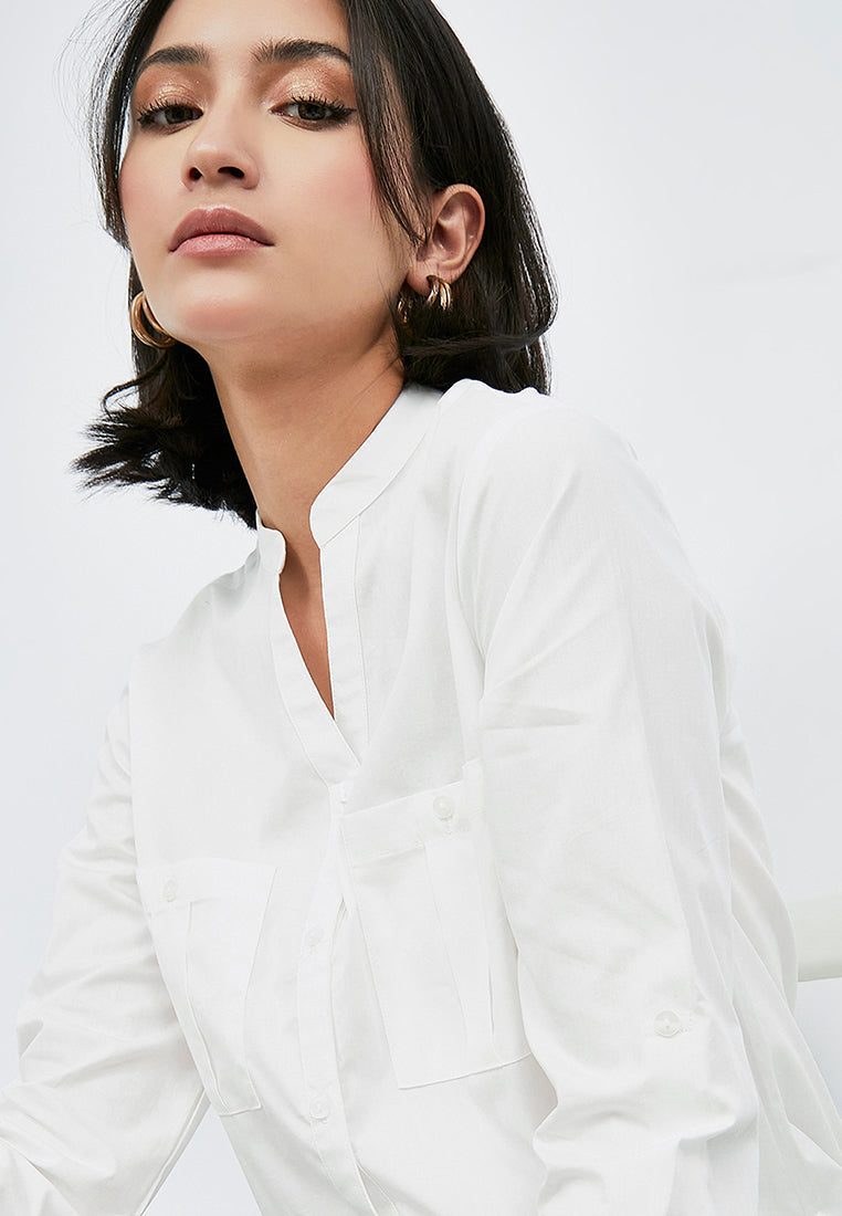 High Neck Long Sleeve Blouse
