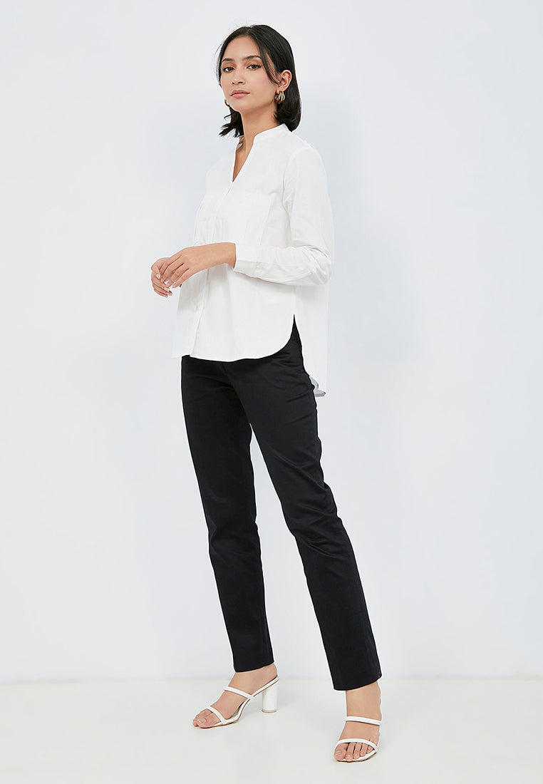 High Neck Long Sleeve Blouse