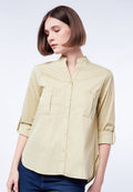 Double Pocket Long Sleeve Blouse