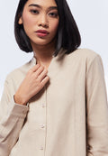 V-Neck Mandarin Collar Blouse