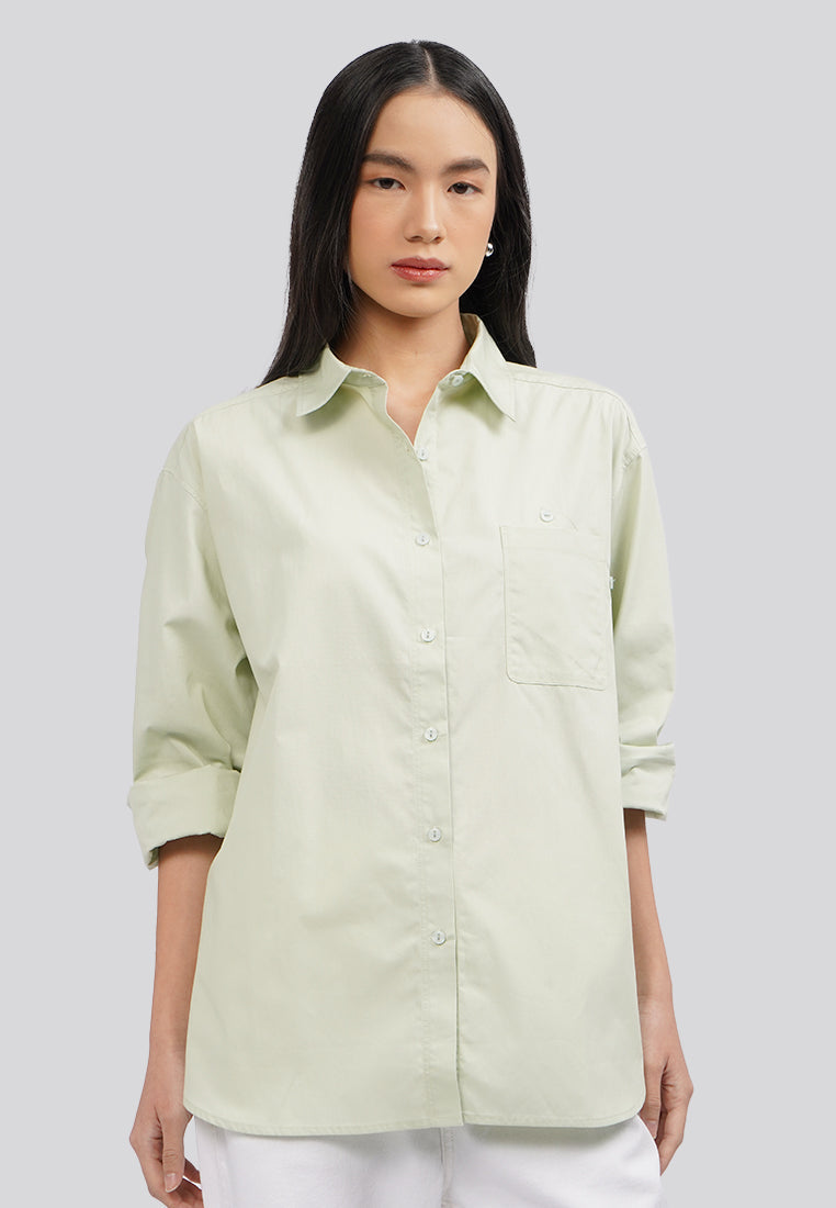 Regular Fit Long Sleeve Blouse Sage