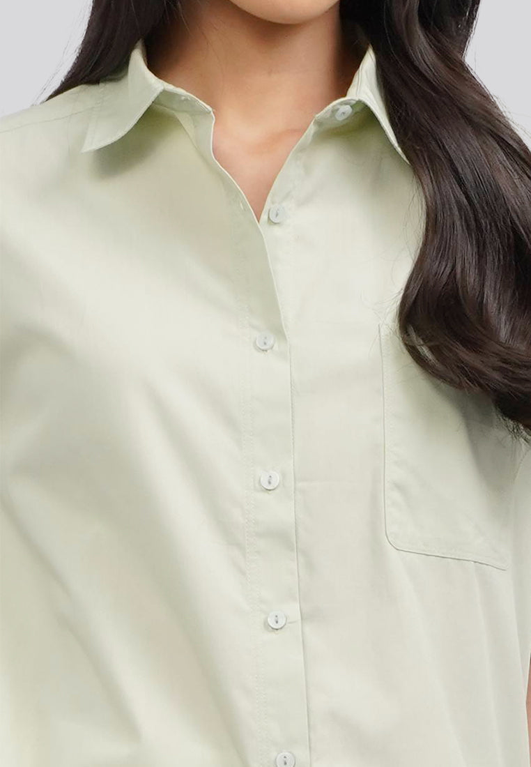 Regular Fit Long Sleeve Blouse Sage