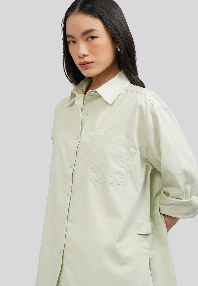 Regular Fit Long Sleeve Blouse Sage