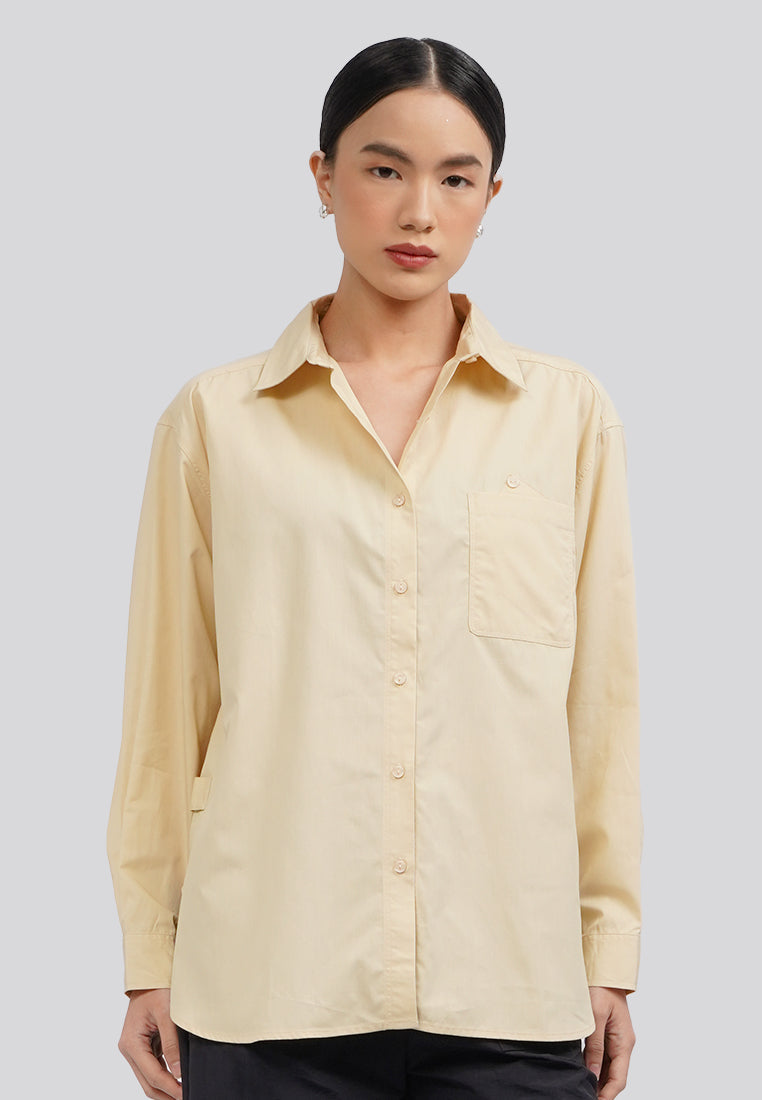 Regular Fit Long Sleeve Blouse Khaki
