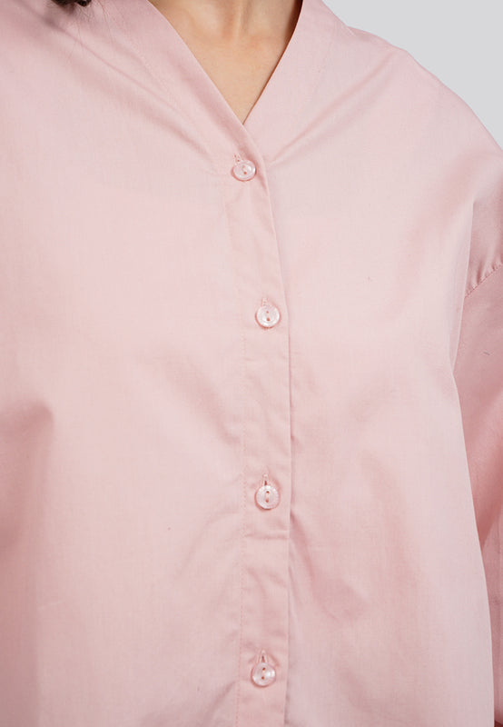 V-Neck Balloon Sleeve Blouse