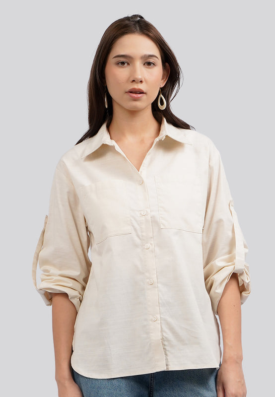Rolled Up Shirt with Patch Pocket