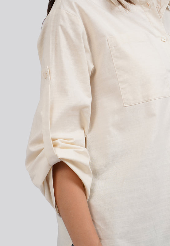 Rolled Up Shirt with Patch Pocket