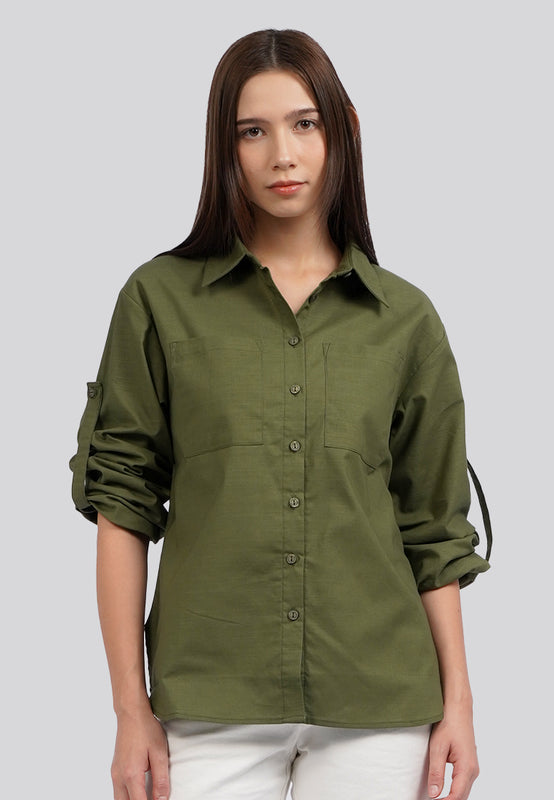Rolled Up Shirt with Patch Pocket