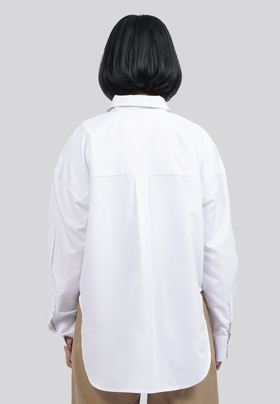 Curved Slit Long Sleeve Shirt