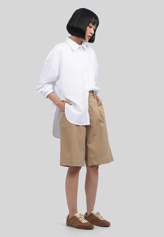 Curved Slit Long Sleeve Shirt
